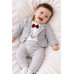 0-9 Ay Erkek Bebek 3’lü Takım – Şık Ceketli Body & Pantolon Set Gri