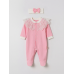 Pamuş 0-3-6 Ay Masal Gibi Penye Kız  Bebek Tulum Pembe