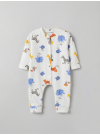 ZıbZıb 3’lü Baskılı Pamuk Erkek & Kız Bebek Tulum Seti 0-6-9 Ay