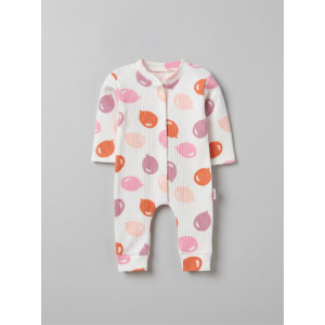 ZıbZıb 0-3-6 Ay Balonlu Penye Tulum Ekru