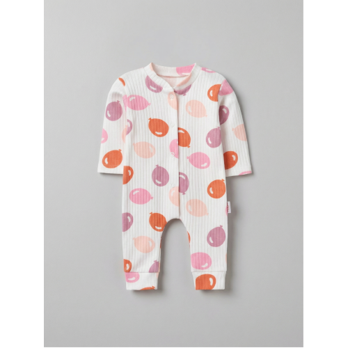 ZıbZıb 0-3-6 Ay Balonlu Penye Tulum Ekru