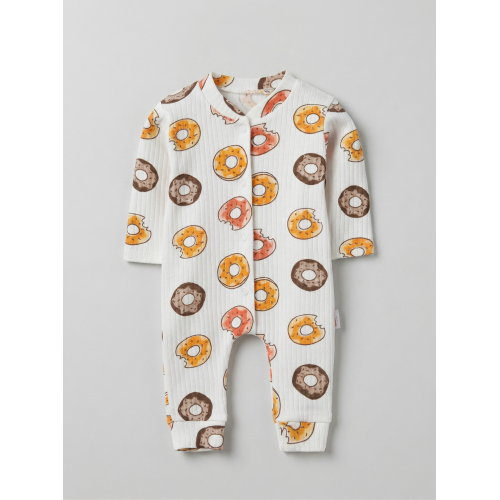 ZıbZıb 0-3-6 Ay Donut Penye Tulum Sarı