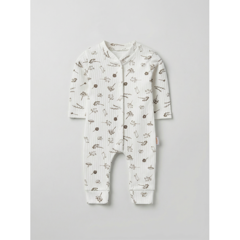 ZıbZıb 0-3-6 Ay Doğa Masalı Penye Tulum Ekru