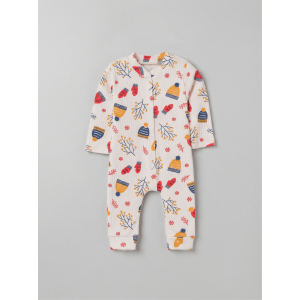 ZıbZıb 0-3-6 Ay Kış Masalı Penye Tulum Ekru - Sarı