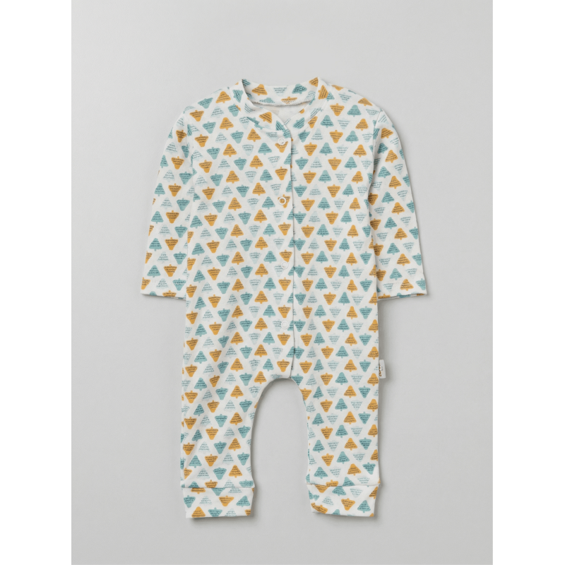 ZıbZıb 0-3-6 Ay Mini Orman Penye Tulum Ekru