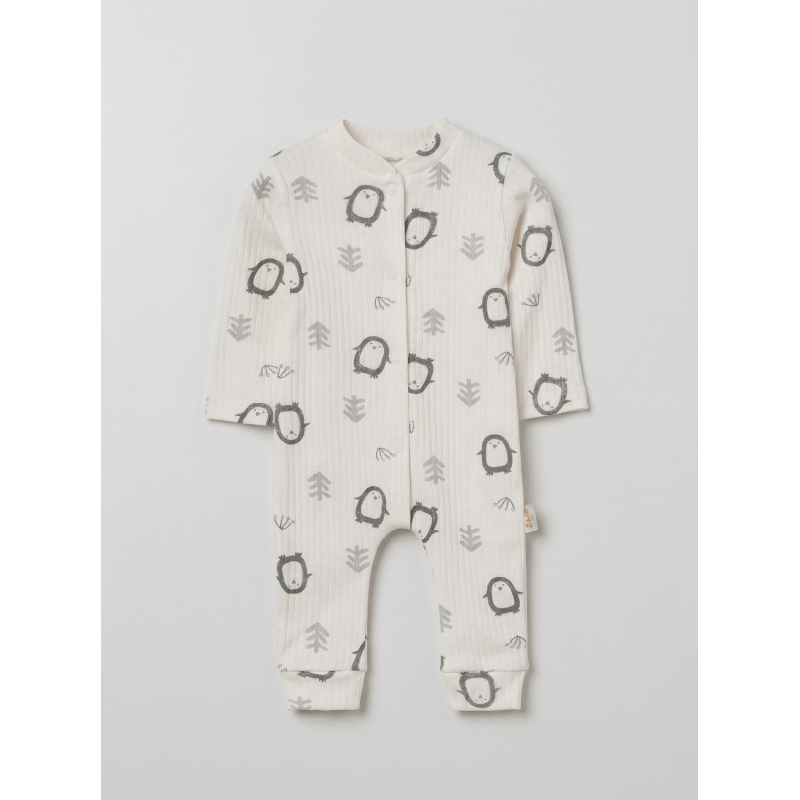 ZıbZıb 0-3-6 Ay Penguen Penye Tulum Ekru