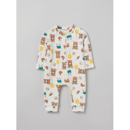 ZıbZıb 0-3-6 Ay Sevimli Ayıcık Penye Tulum Kahverengi