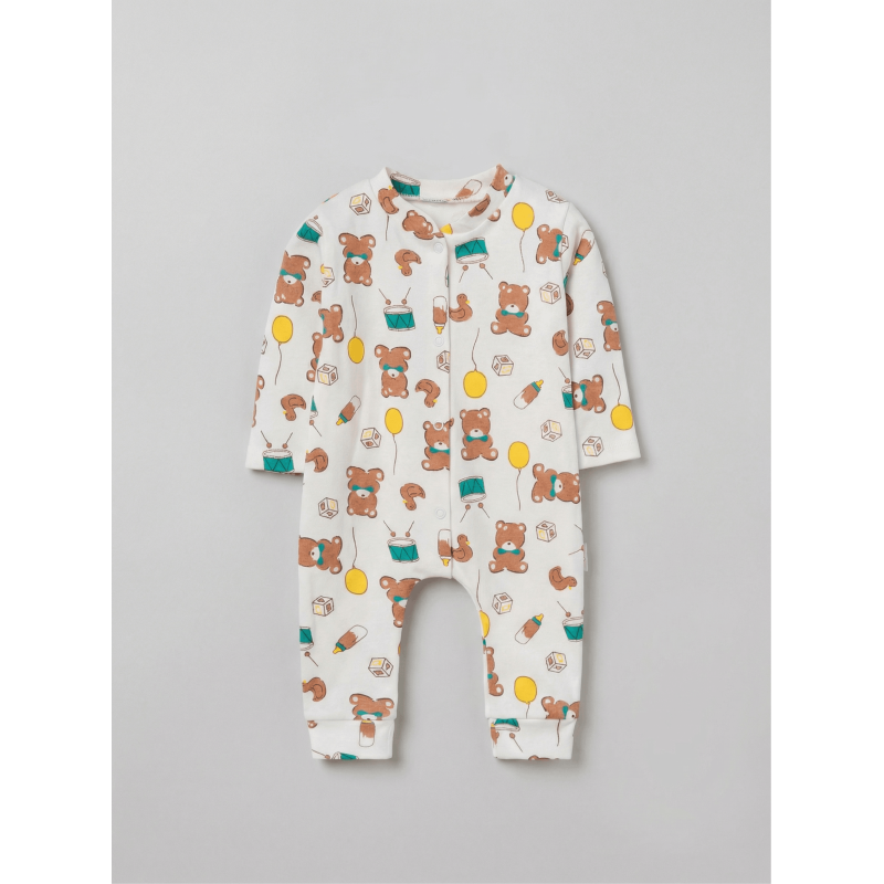 ZıbZıb 0-3-6 Ay Sevimli Ayıcık Penye Tulum Kahverengi