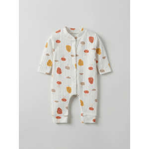 ZıbZıb 0-3-6 Ay Sonbahar Penye Tulum Ekru - Sarı